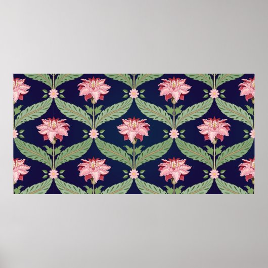Nahtlos Vintager blumengeschmückter Hintergrund. F Poster (Vorne)