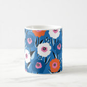 Nahtlos Vintages Muster, rot und blau Kaffeetasse (Mittel)