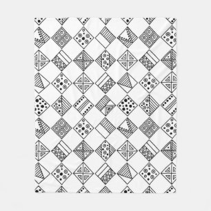 Nahtlos Vintages Muster. Schwarzweißgeometrie Fleecedecke