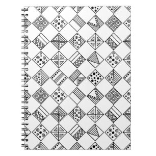 Nahtlos Vintages Muster. Schwarzweißgeometrie Notizblock