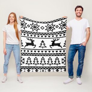 nahtlos Vintages Nordic Herbst Wintermuster Fleecedecke