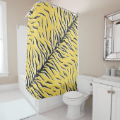 Nahtlos Vintages schwarz-gelbes Tigermuster. S Duschvorhang (Beispiel)