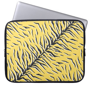 Nahtlos Vintages schwarz-gelbes Tigermuster. S Laptopschutzhülle