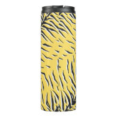 Nahtlos Vintages schwarz-gelbes Tigermuster. S Thermosbecher (Rückseite)