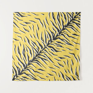 Nahtlos Vintages schwarz-gelbes Tigermuster. S Wandteppich