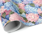 Nahtlos von rosa und blauen Hydrangea-Blume Geschenkpapier (Rolleneckpunkt)