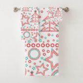 Nahtlos weiß Frohe Weihnachtsdekoration tr Badhandtuch Set (Insitu)