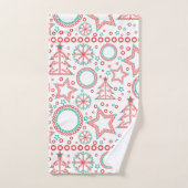 Nahtlos weiß Frohe Weihnachtsdekoration tr Badhandtuch Set (Handtuch)