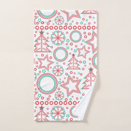 Nahtlos weiß Frohe Weihnachtsdekoration tr Badhandtuch Set (Handtuch)