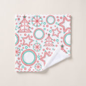 Nahtlos weiß Frohe Weihnachtsdekoration tr Badhandtuch Set (Waschlappen)