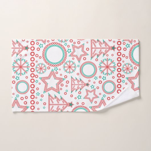 Nahtlos weiß Frohe Weihnachtsdekoration tr Badhandtuch Set (Handtuch)