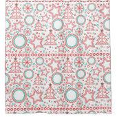 Nahtlos weiß Frohe Weihnachtsdekoration tr Duschvorhang (Vorderseite)