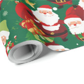 Nahtlos wiederholbares Stoffmuster mit Santa Claus Geschenkpapier (Rolleneckpunkt)
