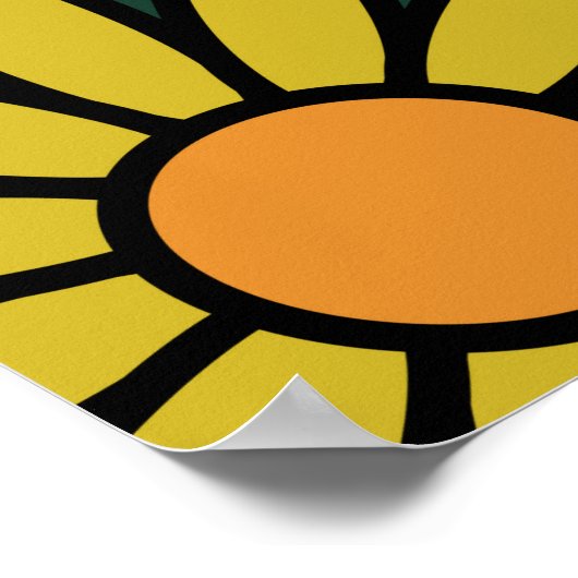 Nahtlose 70er Jahre Retro-Hippie-Blume - Vinta Poster (Ecke)