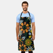Nahtlose 70er Jahre Retro-Hippie-Blume - Vinta Schürze (Getragen)