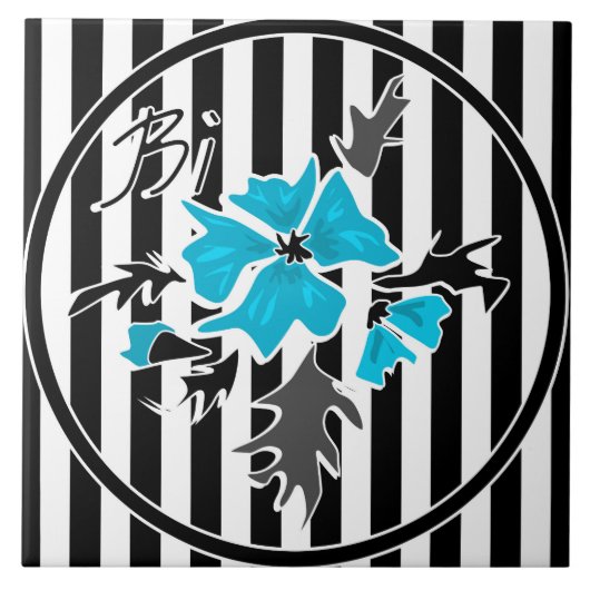 Nahtlose abstrakte blaue Blüten, schwarz blühend Fliese (Vorderseite)