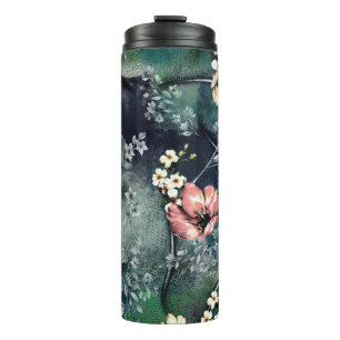nahtlose abstrakte Blume im Mix-Background Thermosbecher