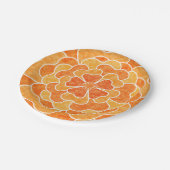 Nahtlose abstrakte Blume mit Blumenmotiven Pappteller (Schrägansicht)