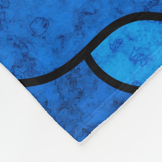 Nahtlose abstrakte blumenfarbene Blume schwarz bla Fleecedecke (Ecke)