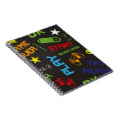 Nahtlose abstrakte Darstellung im Pixelspielstil.  Notizblock (Rechte Seite)