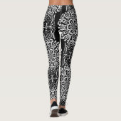 Nahtlose abstrakte Dekoration in modernen Schwarz  Leggings (Rückseite)
