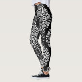 Nahtlose abstrakte Dekoration in modernen Schwarz  Leggings (Links)