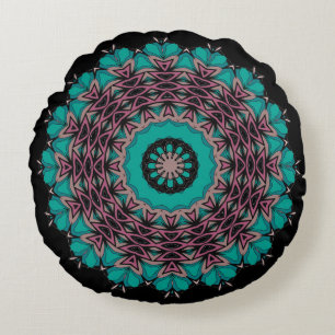 Nahtlose abstrakte dekorative blaue Decke Rundes Kissen