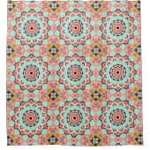 Nahtlose abstrakte geometrische Rundkreismandala Duschvorhang (Vorderseite)