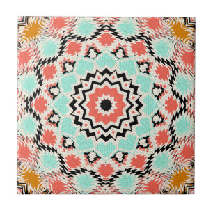 Nahtlose abstrakte geometrische Rundkreismandala Fliese