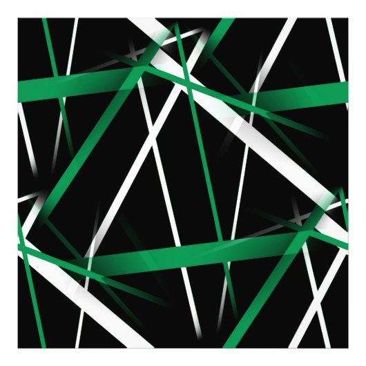 Nahtlose Abstrakte grüne und weiße Linien auf schw Fotodruck (Vorne)