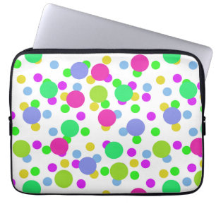 Nahtlose abstrakte Kreise Spaß Konfetti Punkte hel Laptopschutzhülle