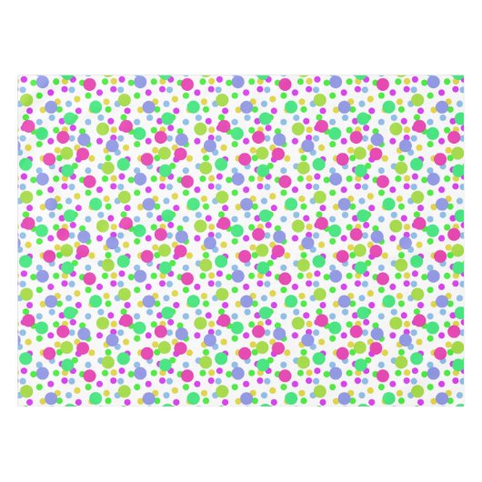Nahtlose abstrakte Kreise Spaß Konfetti Punkte hel Tischdecke (Vorderseite (Horizontal))