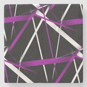 Nahtlose Abstrakte Lila und weiße Linien auf schwa Steinuntersetzer