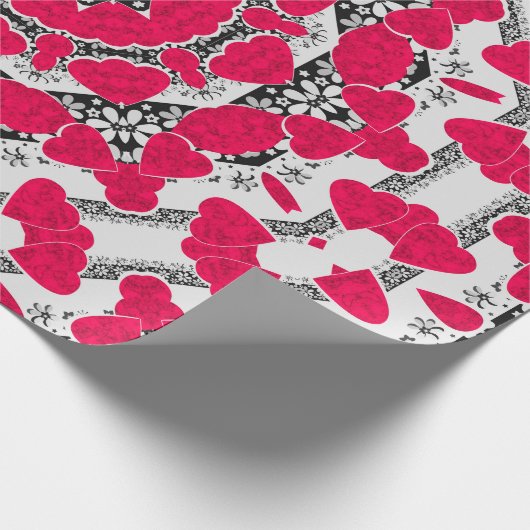 Nahtlose abstrakte Mandala-Herzen hell rund um die Geschenkpapier (Ecke)