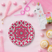 Nahtlose abstrakte Mandala-Herzen hell rund um die Pappteller (Party)