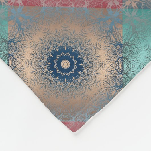 Nahtlose abstrakte Mandala rund um Kaleidosco Fleecedecke (Ecke)