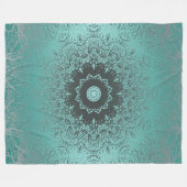 Nahtlose abstrakte Mandala Rundkreis Kaleidoscop Fleecedecke (Vorderseite (Horizontal))