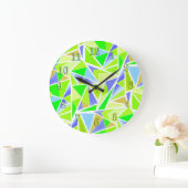 Nahtlose abstrakte, moderne geometrische Formen tr Große Wanduhr (Zuhause)