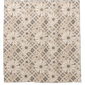 Nahtlose abstrakte, moderne, karierte karierte Blü Duschvorhang (Vorderseite)