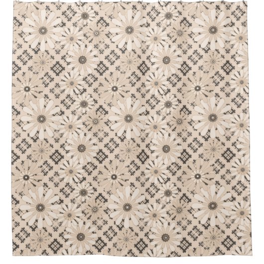 Nahtlose abstrakte, moderne, karierte karierte Blü Duschvorhang (Vorderseite)