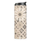 Nahtlose abstrakte, moderne, karierte karierte Blü Thermosbecher (Nach links gedreht)