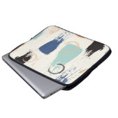 Nahtlose abstrakte Pinselstriche Laptopschutzhülle (Vorne Knopf)