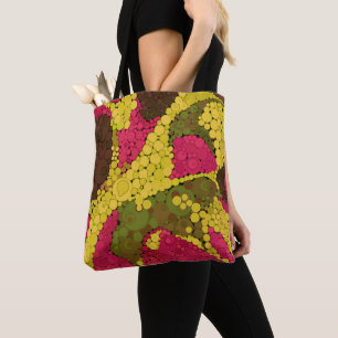 Nahtlose abstrakte Pointillismus Punkte gelbe Krei Tasche