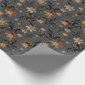 Nahtlose abstrakte Retro-beige Blume grau Backgro Geschenkpapier (Ecke)