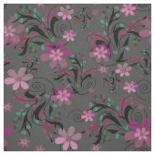 Nahtlose abstrakte Retro-violette Blume, graue Rüc Stoff (Muster)