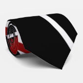 Nahtlose Abstrakte Rot- und Weißlinien auf schwarz Krawatte (Gerollt)