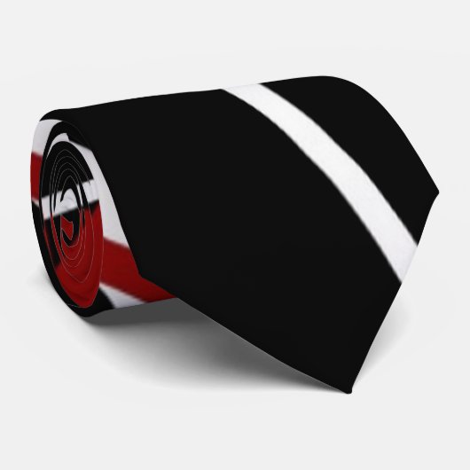 Nahtlose Abstrakte Rot- und Weißlinien auf schwarz Krawatte (Gerollt)