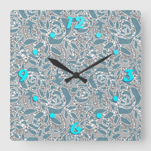 Nahtlose abstrakte Spitze romantisch retro vintage Quadratische Wanduhr