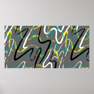Nahtlose abstrakte urbane Kulisse mit Grunge-Welle Poster