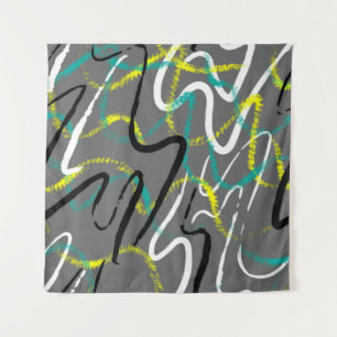 Nahtlose abstrakte urbane Kulisse mit Grunge-Welle Wandteppich